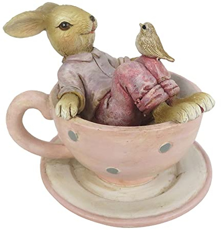 Clayre & Eef Dekoration Kaninchen 10x8x8 cm Mehrfarbig 6PR3328