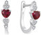 YL Creolen 925 Sterlingsilber mit Juli Geburtsstein Rubin U Form Huggie Ohrringe für Damen