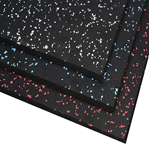HyGYM Rubber Gym Flooring Interlocking Foam Exercise Mats - Per Square Metre (Black - Red Flakes)