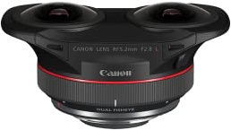 Canon RF5.2mm F2.8 L Dual Fisheye Lens – 3D Virtual Reality, 180 Degree VR, Canon EOS R5 Compatible Black
