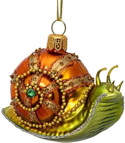 SIKORA BS747 Weinbergschnecke Christbaumschmuck Glas Figur Weihnachtsbaum Anhänger - Premium Line