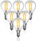 Klarlight E14 LED Tropfenform Dimmbar G45 Filament Lampe 4W Warmweiß 2700K Edison/Vintage Globe Glühlampe (40W Halogen Äquivalent) für Tischlampen 6 Stück