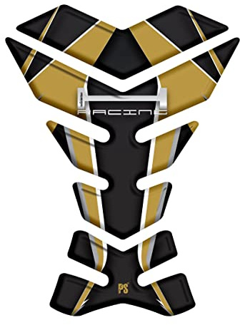 Paraserbatoio.it Adesivo effetto 3D Protezione Paraserbatoio resinato, Compatibile con HONDA Hornet CB 500 600 900 1000 V1 Oro