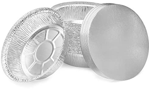 Miamex - Lote de 25 bandejas de aluminio desechables con tapa para transporte de alimentos, congelación, barbacoa, horno (750 ml)