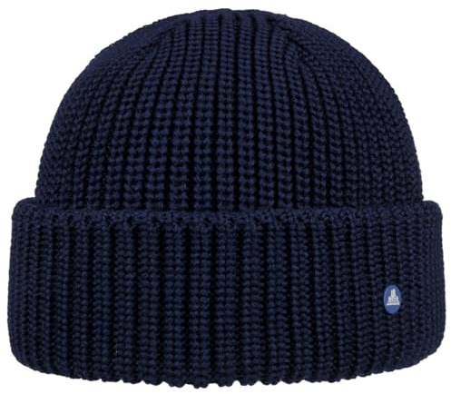 HAMMABURG Umschlagmütze Schirmmütze Rippstrick Uni einfarbig Made in Italy Damen Herren Herbst Winter