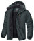 KEFITEVD Ski Jacke Herren Atmungsaktiv Winterjacke Outdoor Winddicht Softshelljacke mit Stehkragen Dick Gefüttert Regenjacke Wasserabweisend Wanderjacke Grau XXL