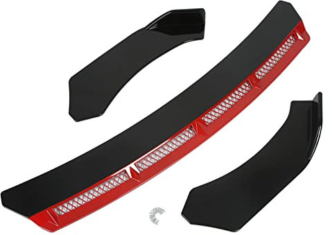 Frontstoßstangenlippenspoiler, ABS Universal Frontstoßstangenlippe, universeller verschleißfester Fester Frontspoiler für die Fahrzeugmodifikation(Rot)