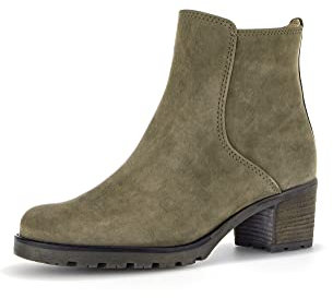Gabor Damen Ankle Boots, Frauen Stiefeletten,Moderate Mehrweite (G),Winterstiefeletten,Booties,halbstiefel,Oliv (Flausch),41 EU / 7.5 UK