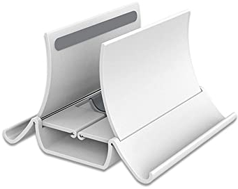YdseozOA Supporto verticale a gravità per notebook Supporto per notebook regolabile in larghezza autorestringente Supporto per laptop da gioco per tutti i modelli di laptop (bianco)