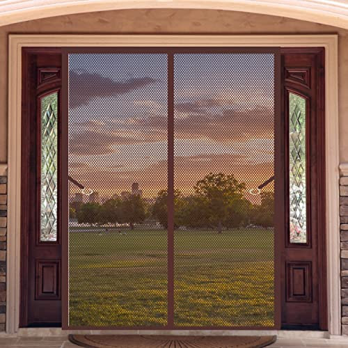 Fliegengitter Tür Insektenschutz 140 x 210 cm Insektenschutzgitter Einfache Installation Auto Schließen Fenster-Fliegengitter Für Alle Fenster Bis, Braun