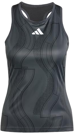 adidas Damen Club Tennis Graphic Tank Top Tanktop, Carbon/Black, S