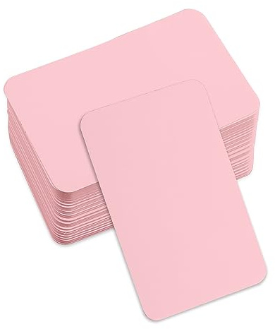 Rumyve Blanko-Nachrichtenkarten, 100 Blatt, handgezeichnete Notizkarten, blanko Visitenkarten (rosa)