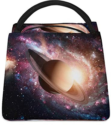 Sistema solar-Saturno Lonchera aislada Bolsa de mano Bolso personalizado Impreso Lindo