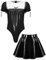 Agoky Herren Sissy Dessous Set Sexy Wetlook Dienstmädchen Body und Lack Leder Rock Crossdresser Cosplay Halloween Mottoparty Outfits Schwarz 3XL