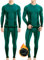NOOYME Thermounterwäsche Herren Elastisch Funktionsunterwäsche Weich Thermo Unterwäsche Männer Winter Warm Skiunterwäsche Atmungsaktiv Funktionswäsche Thermowäsche Grün S