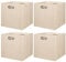 BinWhiz 4 Pack Collapsible Linen Storage Cubes - 33x33x33 cm Fabric Bins for Kallax Shelves, Cabinet, Bookcase, Closet - Versatile Home Organizer Boxes for Decor and Laundry (Beige)