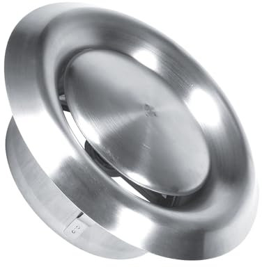 WPKD BLUEIY Edelstahl-Luftauslässe, Runder Lüftungsschacht Verstellbare Wand Decke Luftauslassabdeckung Luftauslass Lüftungs Lüftungsschacht Gitter für Haus Bad Büro(100mm)