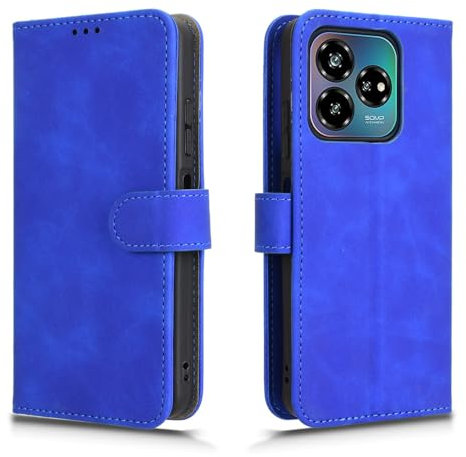 WBWONE Cover per ZTE Blade V60 Vita/Axon 60 Lite, Custodia a Portafoglio in Pelle Premium con funzione di supporto e Slot per Carte - Blu