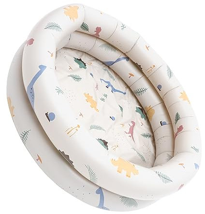 BESTonZON aufblasbares Kinderbecken kinderplanschbecken plantschbecken Kind schwimmingpool Pools aufblasbarer Kinderpool klein Babyschwimmbecken Aufblasbarer Pool im runden Design PVC Beige