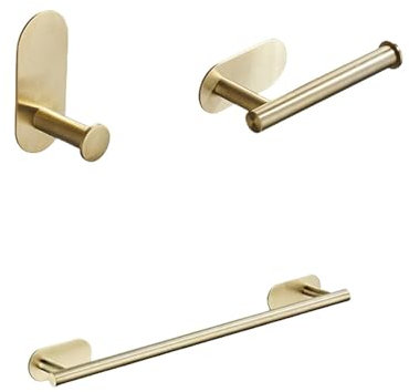Badezimmer-Zubehör-Sets ohne Bohren, schwarz, Handtuchhalter, Stange, Ring, Bademantel, Kleiderhaken, Hardware, 1