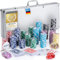 GOODS+GADGETS Profi Pokerkoffer Pokerset 500 Schwerer 12g Metallkern Poker-Chips; Pokerdeck, Pokerkarten, Würfel, Dealer-Button; abschließbar Alu-Koffer; Casino für Zuhause (Silber, 500 Chips)