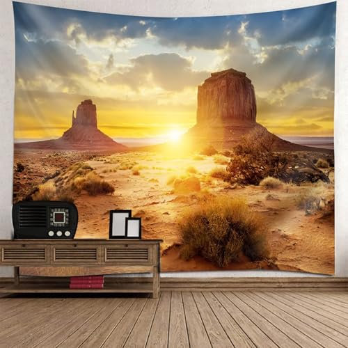 Dsnyu Wandtuch XXL, Wandtuch Deko Gelb Braun Wüsten Landschaft Wandteppich Dekoration für Wohnzimmer Schlafzimmer Polyester 350x256cm