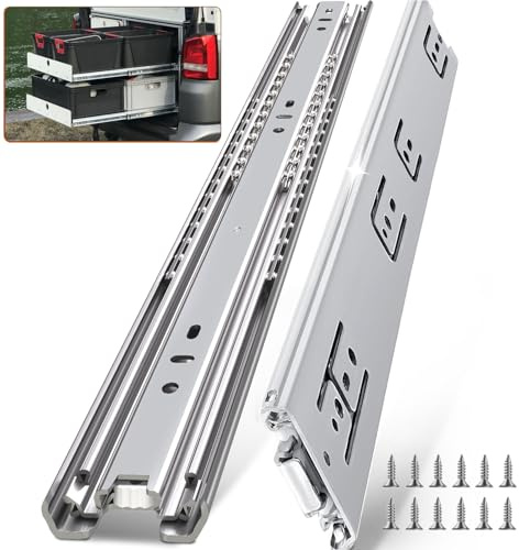 TP-LAIE 90 kg Tragkraft, robuste Schubladenschienen, Schubladenschienen, 1000 mm, Vollauszug, Kugellager, Metall-Seitenhalterungsschienen, Schienengleiter (1 Paar, mit M4-Schrauben)