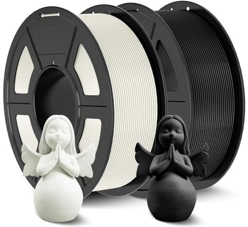 JAYO ABS Filament 1,75mm (Schwarz+Weiß), 2.kg (2 * 1kg/Spule), ANTI-WARPING/HOCHSCHLAGFESTES/HITZEBESTÄNDIGES, Maßgenauigkeit +/-0,03mm, 3D Drucker Filament