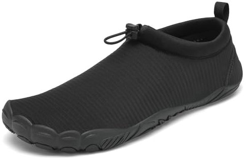 Mishansha Badeschuhe Herren Damen Wasserschuhe Atmungsaktive Schnell Trocknend Schwimmschuhe rutschfeste Leicht Barfußschuhe fur Männer Frauen, Mitternacht Schwarz, 39 EU