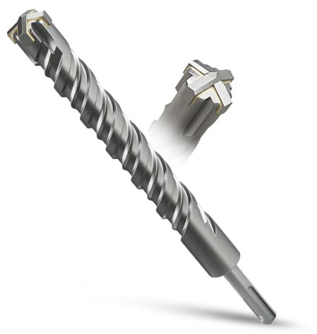 METOTY SDS Plus Drill Bit 26 mm x 260 mm, Masonry Drill, Hammer Drill, Concrete Drill, for Stone, Concrete, Natural Stone, Brick Wall