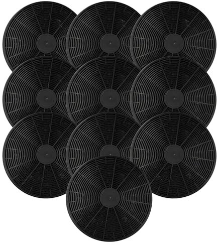 vhbw 10x Activated Carbon Filter compatible with Hanseatic 277407, SY-103B3-P2-600, SY-103B3-P2-C3-900 Extractor Hood - 17.5 cm