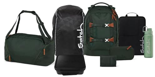 Satch Pack Kollektor Edition Schulrucksack Set 8tlg. inkl. Brotdose und Trinkflasche (Forest Green Skandi)