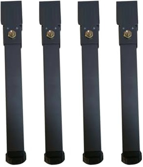 Lot de 4 pieds de cadre de lit réglables en métal - Hauteur 35 cm, taille 3 x 5 cm, parfaits pour support de meubles et sommiers de lit, design robuste et durable avec pinces