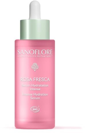 Sanoflore Sérum Rosa Fresca Bio Hydratation Intense, Acide Hyaluronique et Rose, 98% Naturel