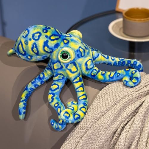 Ueiwffzo Octopus Kuscheltier, Simuliert Oktopus Plüschtier, 30cm Krake Plüsch Kuschel Baby Spielzeug Meerestier Plüschpuppe Stofftier Für Kinder Mädchen (Blau)