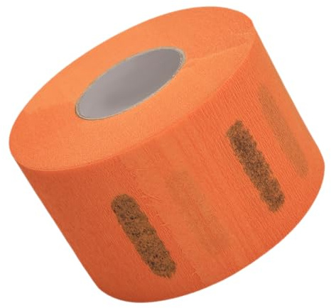Einweg Friseur Nackenpapier Rolle aus Krepppapier, Orange | 1 Rolle, für Haarschneiden und Friseurbedarf, Schutz vor Flecken, Dehnbares Material, Nackenbereich