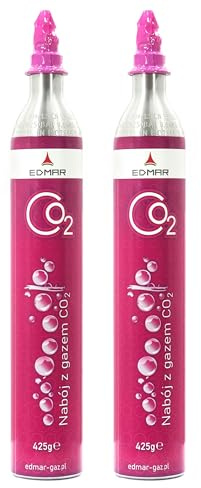 Bestschweissen.de EDMAR - Cilindro de CO2 Quick Connect para SodaStream, hasta 60 l de agua, aluminio, compatible con Art, Duo, Terra (2 unidades)