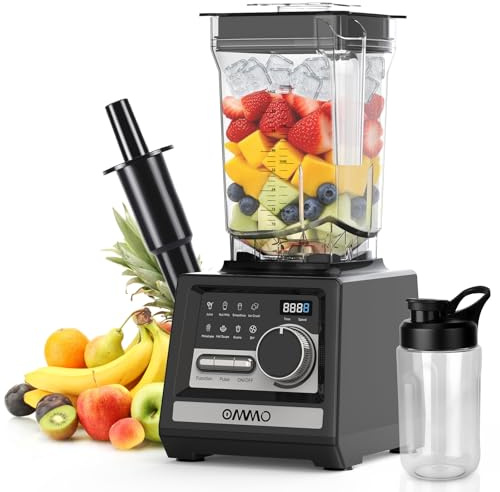 OMMO 2L Mixeur Blender Professionnel, 1800W Smoothie Mixer | 9 Contrôles de Vitesse, Pour Glace Pilée, Shakes, Boissons Congelées et Fruits, Sans BPA