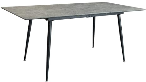 Riess Ambiente Ausziehbarer Esstisch Apartment - 120-160cm - grau schwarz Beton-Design Metallgestell Esszimmertisch