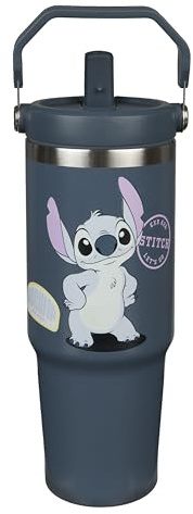 Undercover – Disney Stitch gobelet isotherme avec anse – capacité de 900 ml – gobelet en acier inoxydable avec anse – gourde étanche