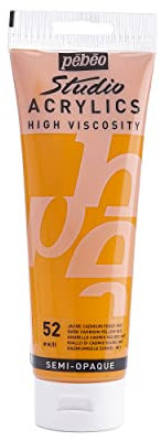 Pébéo - Studio Acrylics Fine Acrylic - Vernice acrilica Giallo - Giallo Dadmium Scuro Imitazione, 250 ml