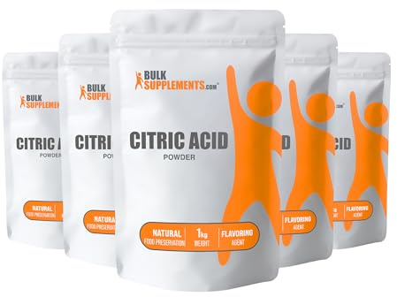 BulkSupplements.com Citric Acid Powder - Citric Acid Food Grade, for Flavor Enhancer, & Cleaning, Citric Acid for Bath Bombs - Anhydrous & Gluten Free, 5kg (11 lbs) (Pack of 5)