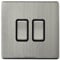 Gloss Brush Chrome Double Light Switch 2 Gang 2 Way N304DME Screwless Finish Wall Plate