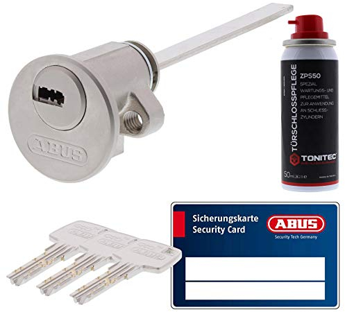 ToniTec Set aus ABUS Profilzylinder Schließzylinder EC660 Zylinderschloss mit 3 Schlüssel + ToniTec Pflegespray (Außenzylinder, Außenzylinder)