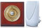 Byron 100m Wireless Period Plug-in Doorbell kit Push on Plinth (Mahogany Brass)