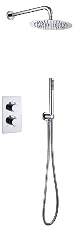 Aloni Unterputz Regendusche Komplettset mit Wandbrausekopf Arm + 25cm chrom