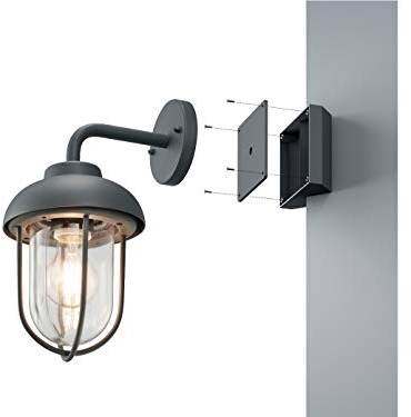meineWunschleuchte Außenwandlaterne aus Aluminium Anthrazit mit Eckbefestigung, Höhe 33cm