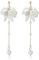 Kruckel Sterling Pearl Earrings for Women - Blossom Flower Design with Long Tassel Pearls, Hypoallergenic for Women on All Occasions