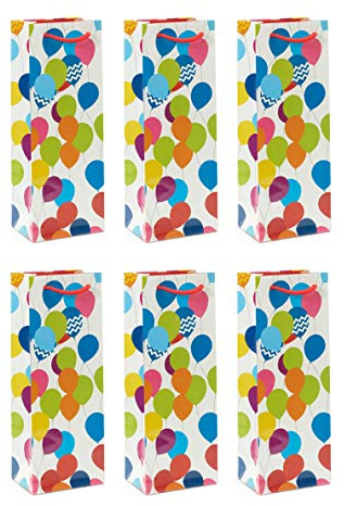 UK Greetings Pack of 6 Balloon Bottle Bags - Gift Bags Multipack - Birthday Bottle Bags 6 Pack - Wine Celebration Gift Bags - 6 Bottle Bags Multipack 679857-0-1