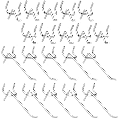 20 Crochets de Panneau Perforé, 10 cm et 5 cm de Longueur, Crochets de Panneau Perforé, pour les Panneaux de Cheville d'Artisanat de Supermarché de Magasin d'Affichage de Détail Mural